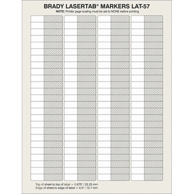 Brady LAT-57-361-2.5 / 089402, LaserTab laserové tlačiteľné štítky, 9.53 mm x 45.72 mm