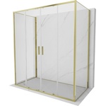 Mexen Exo-S Duo 3S душ кабина 3-стенна плъзгаща се 180 x 75 см, прозрачна, златна (8152-180-075-50-00-3S)