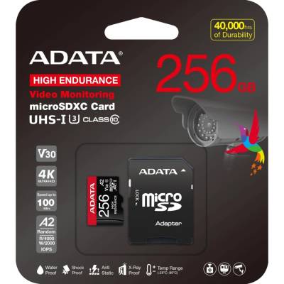 Adata MicroSDXC 256 GB High Endurance AUSDX256GUI3V30SHA2-RA1