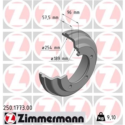 Brzdový buben ZIMMERMANN 250.1773.00