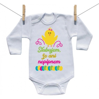 Boodyy Body s dlhým rukávom Sľubujem že ani nepípnem