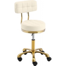 physa Rollhocker mit Lehne - 51 - 66 cm - 150 kg - Beige / Golden PHYSA GELA BEIGE