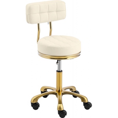 physa Rollhocker mit Lehne - 51 - 66 cm - 150 kg - Beige / Golden PHYSA GELA BEIGE