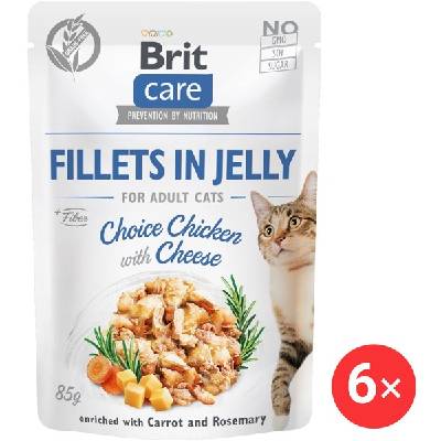 Brit Care Cat Fillets in Jelly Choice Chicken with Cheese 6× 85 g
