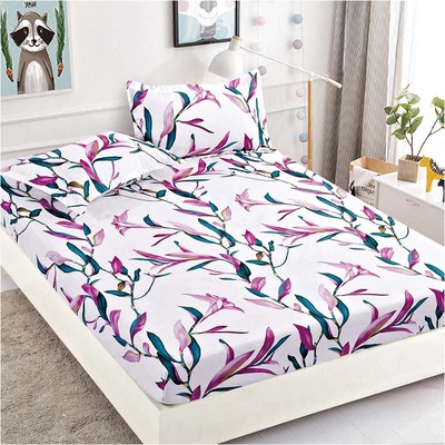 EmonaMall Единичен долен чаршаф с ластик и две калъфки EmonaMall, 3 части - Модел S15536 (S15536-9999c2)