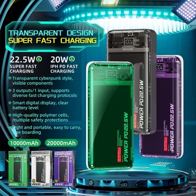 Wekome WP-353 10000 mAh fialová / průhledná