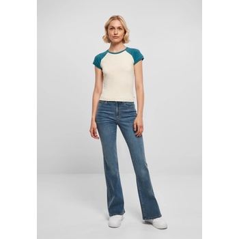 Image 1 of Urban Classics Дамска тениска в цвят екрю с цветни ръкави Urban Classics whitesand/jasperUB-TB5075-04014 - Екрю, размер XS