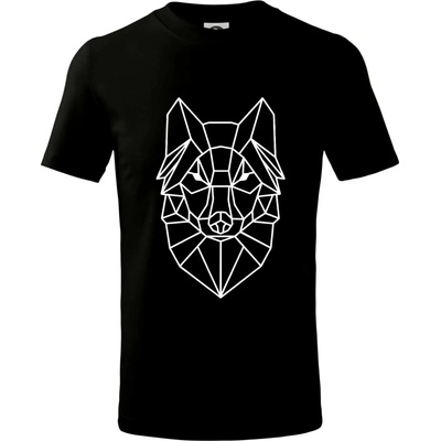 Geometria vlk tričko detské Čierna
