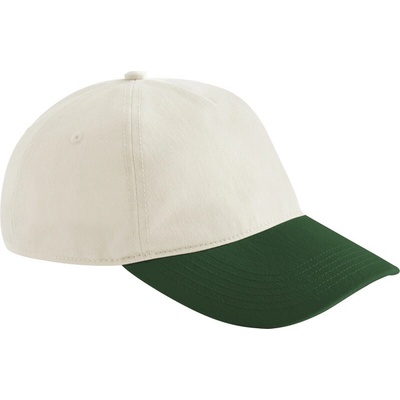 Beechfield K B 67 kontrastní 5 panelová COT530067r8499-natural/for Natural/zelená forest