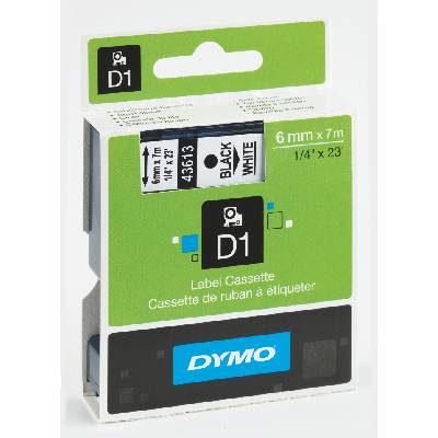 Етикети Dymo D1 Standard S0720780, 6mmх7m, чер текст/бял фон (24031-А-БЯЛ)