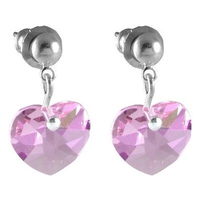 JSB se Swarovski Elements tvar srdce světle fialové 793902 light-amethyst