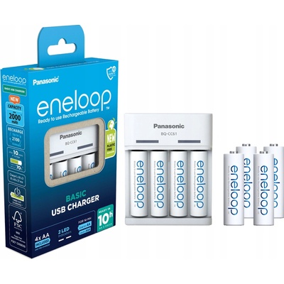 Panasonic ENELOOP EKO BQ-CC61 USB + 4x AA 2000mAh