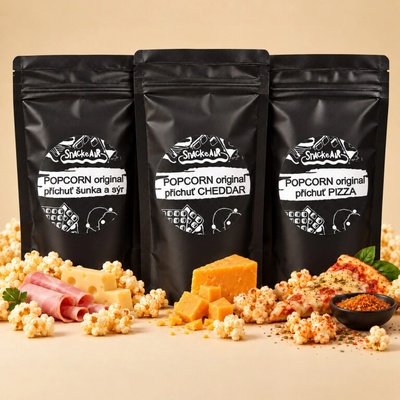 SnackAir Příchutě na popcorn šunka a sýr cheddar pizza 3 x 150 g