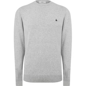 Jack Wills Пуловер Jack Wills Jack Seabourne Crew Neck Logo Jumper - Lt Ash Mrl