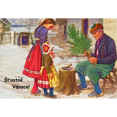 České zvyky Pohlednice - Šťastné Vánoce! – Zboží Dáma