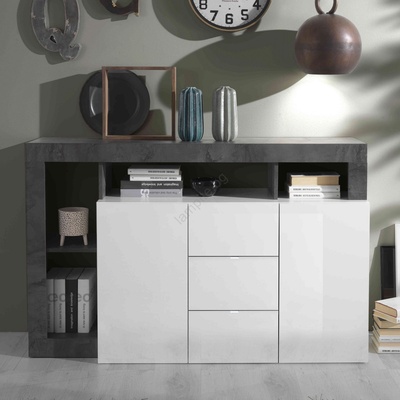 mc Akcent Комод lenor бял/антрацит (mc0139)