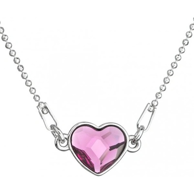 Pavona Stříbrný s krystalem Swarovski růžové srdce 32061.3 fuchsia
