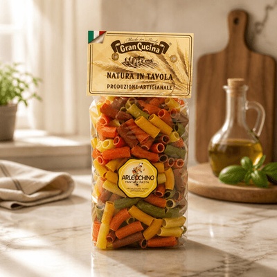 Gran Cucina Rigatoni Arlecchino, farebné cestoviny 500 g