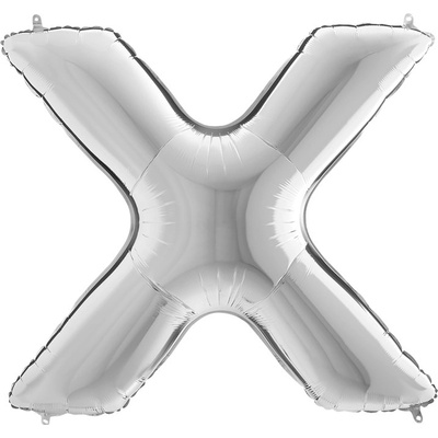 GRABO Fóliové písmeno X stříbrné 102 cm