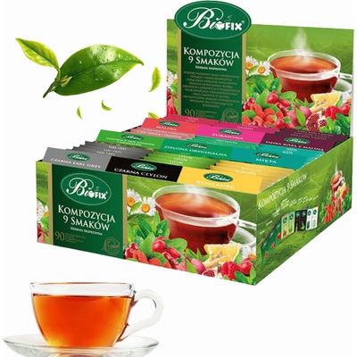BIFIX ZMES 9 PRÍCHUŤOV Sada ovocného a zeleného čaju Earl Grey 90 vrecúšok