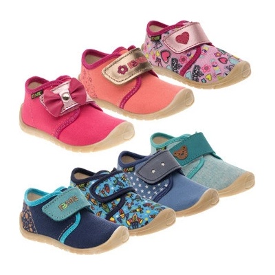Fare capáčky Barefoot 5011 suchý zip Růžová/srdíčka