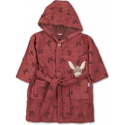 Dětský froté župan s kapucí vínový oslík Sterntaler