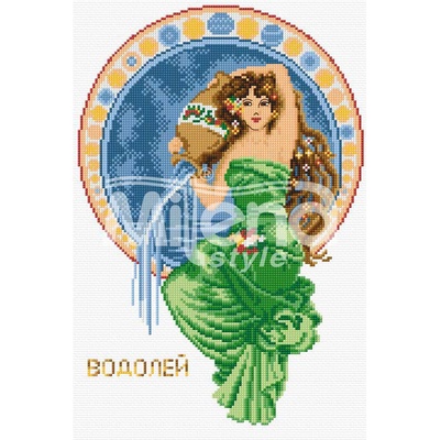 Milena Style Зодия Водолей - гоблен със схема конци Ariadna Кръстат бод