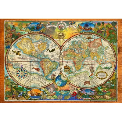 Grafika - Puzzle Creatures Of The Earth Map - 1 000 piese