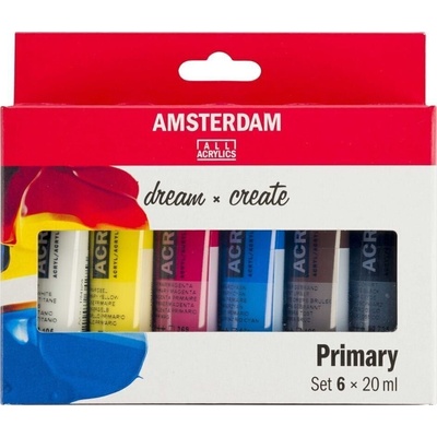 Amsterdam Relief Комплект цветове за стъкло Primary 6 x 20 ml (17820500)