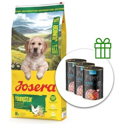 Josera Youngstar 12, 5 кг + 3 консерви безплатно