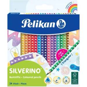 Herlitz Пеликан: Силверино триъгълни цветни моливи - 24 бр (00700665)