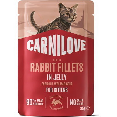 CARNILOVE Cat POUCH JELLY rich in Rabbit enriched with Marigold for Kittens 85 g