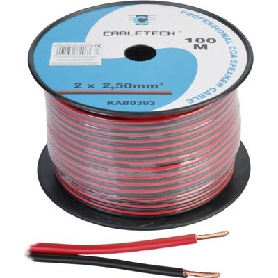 Cabletech CCA 2,5mm² červenočerný 100 m