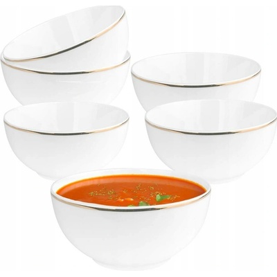 Altom Design Bella Porcelánové misky salátové Zlatá Linie 14 cm 6 ks