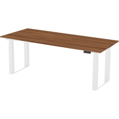 Delso Výškovo nastaviteľný stôl ROCKSTER 90 x 140 cm orech / biela