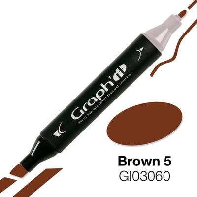 Lihová fixa GRAPH'IT oboustranná Fine & Chisel, Brown 5