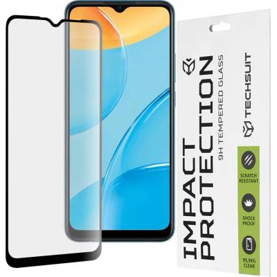 Techsuit Oppo A15 / A15s / A16 / A16s / A54s - 111D пълно покритие / пълно залепено стъкло - черно
