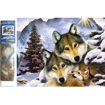 Norimpex - Puzzle Diamond Painting Vlčia rodina 30x40cm - 1 - 39 piese