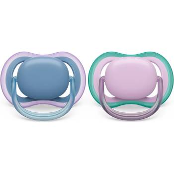 Philips Залъгалки Philips Avent - Ultra Air, Неутрални лилави с кутия за стерилизиране, 6-18 m, 2 броя (00A.0524.006)