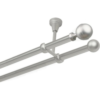 OK-GarnýžeCZ Garnýž kovová dvouřadá 19mm Kalisto satina 190 cm do stropu / na tunýlek - bez kroužků