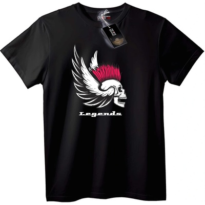 NOONEBRAND Тениска легенди с крилат череп - 3XL, Black