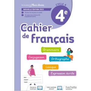Cahier de Français cycle 4/4e - cahier d'activités - Ed. 2022 (ISBN: 9782017066910)