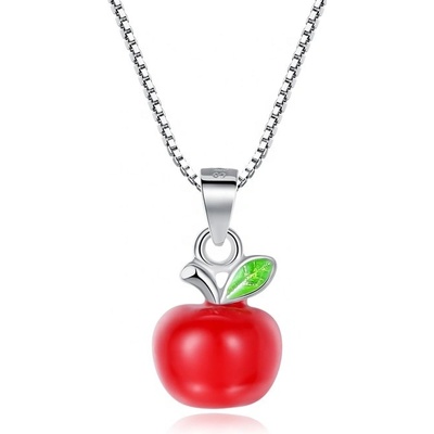 Olivie Stříbrný řetízek červené jablíčko 4134