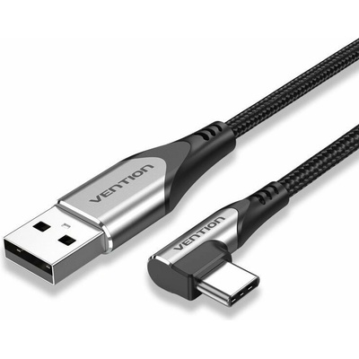 Vention COEHF Type-C (USB-C) 90° USB 2.0 Cotton, 1m, šedý