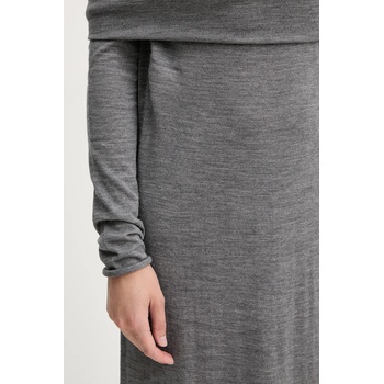 Liviana Conti Вълнена рокля Liviana Conti в сиво дълга със стандартна кройка F5WA47 (F5WA47)