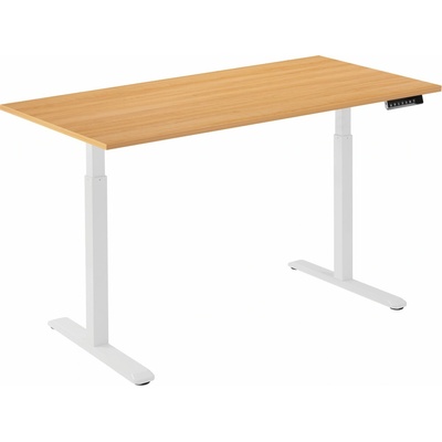 AlzaErgo Table ET2 bílý + deska 120×80 cm lamino dub