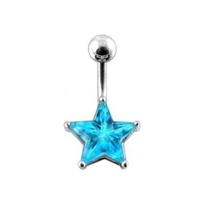Šperky4U stříbrný piercing do pupíku hvězda BP01019-Q