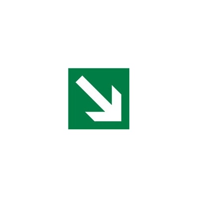Cedulka plastová - Únikový východ - šipka šikmá