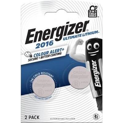 Energizer Клетъчна батерия CR2016, 2 бр. , цветен индикатор, ENERGIZER "Ultimate Lithium Performance" 7638900452662 (7638900452662)