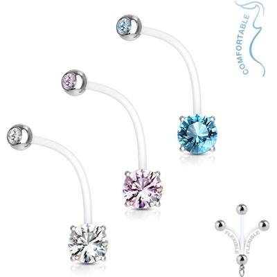 Šperky4U těhotenský piercing do pupíku kamínek WP0018-Q